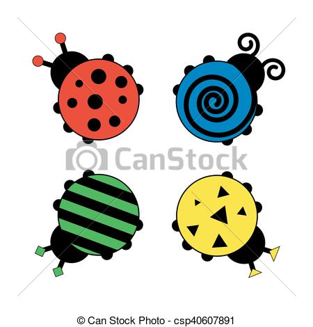 450x470 Ladybugs For Kids Colorful Illustration Isolated On White Vector