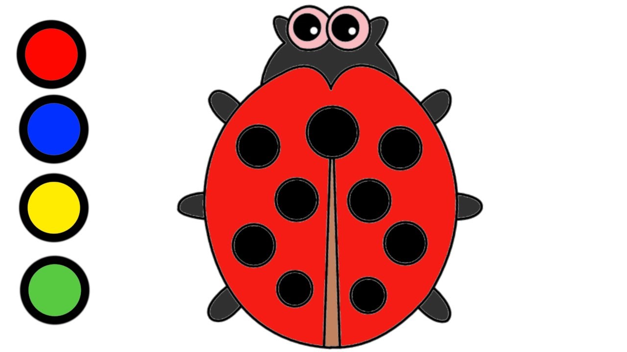 1280x720 Ladybug Drawing For Kids Coloring Ladybug For Children Toy