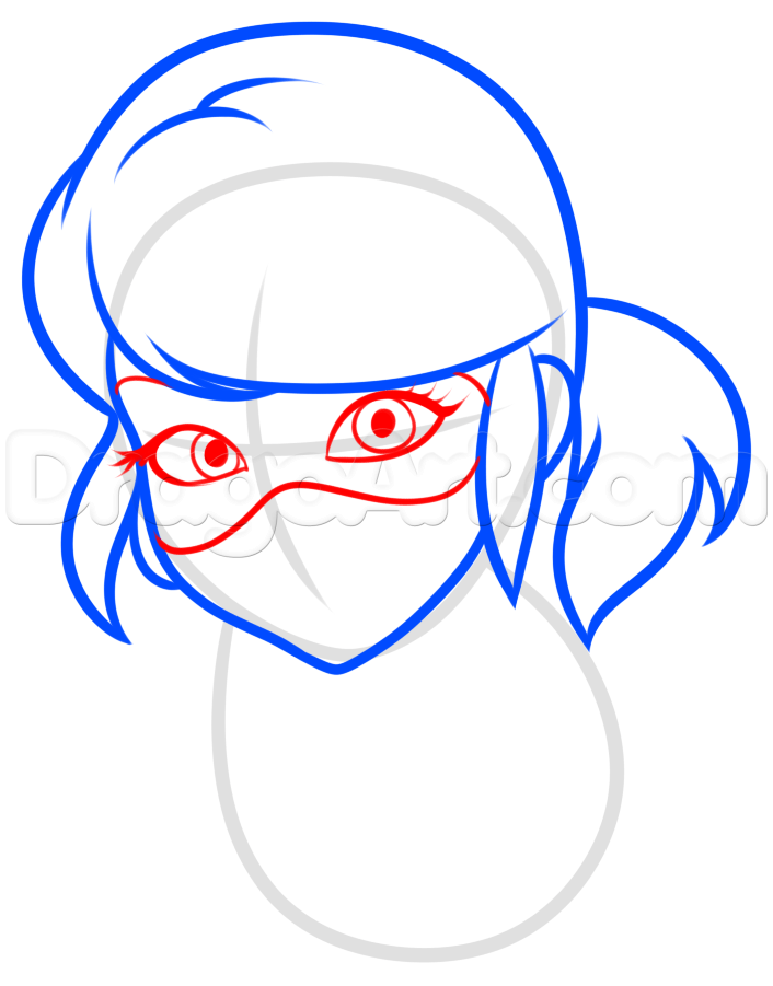 706x901 How To Draw Miraculous Ladybug, Step