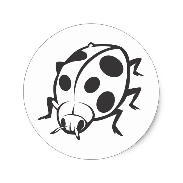 630x630 Cool Black Ladybug Tattoo Logo Classic Round Sticker