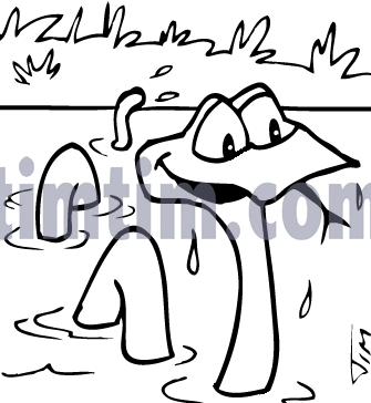 335x364 Free Drawing Of Snake In Lake Bw From The Category Reptiles