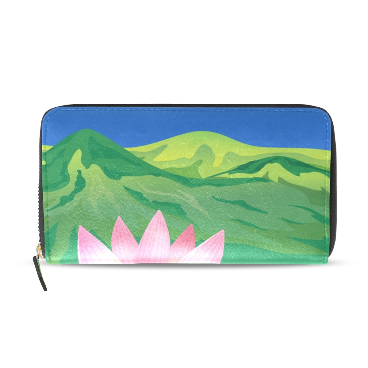 1200x1200 lorvies lotus lake landscape pu leather large capacity wallet card