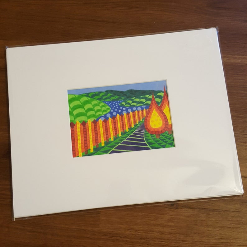 794x794 Original Colored Pencil Drawing Keuka Lake Etsy