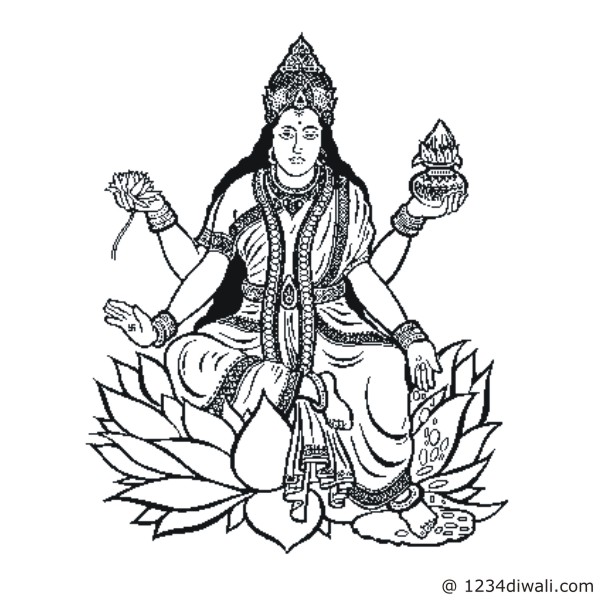 600x600 diwali drawing lakshmi for free download