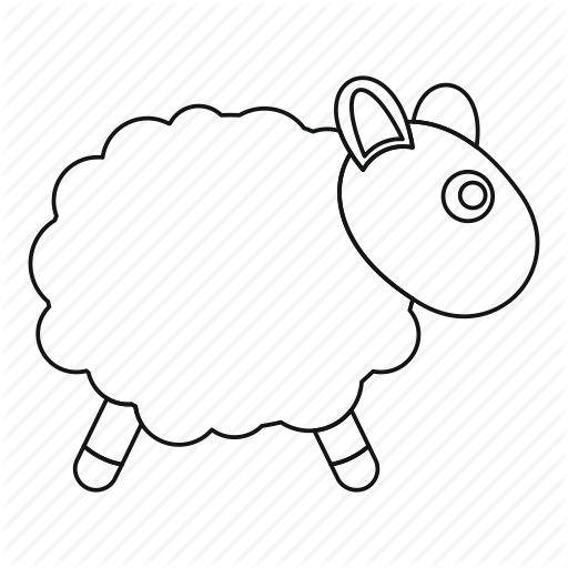 512x512 Drawing Sheep Line Transparent Png Clipart Free Download
