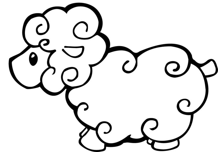 900x626 Elegant Sheep Family Coloring Pages