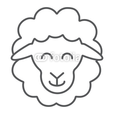 400x400 Sheep Thin Line Icon, Animal And Rural, Lamb Sign, Vector Graphics