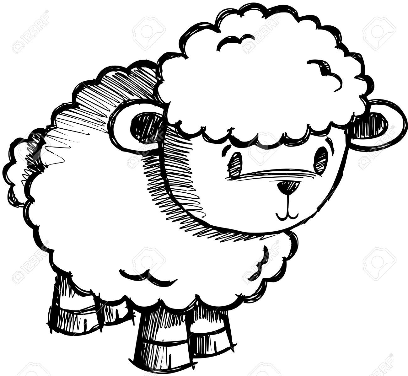 Lamb Line Drawing Free download on ClipArtMag