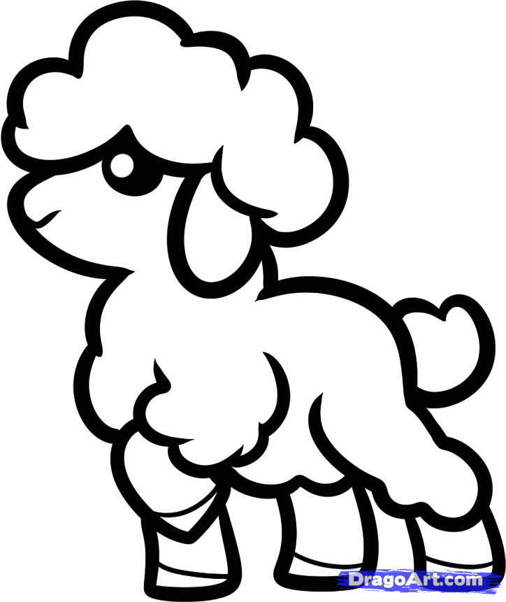 724x861 Huge Collection Of 'lamb Cartoon Drawing' Download More Than