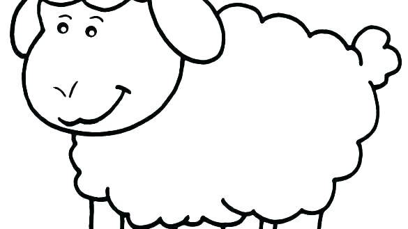 585x329 Sheep Outline Sheep Outline Drawing Coloring