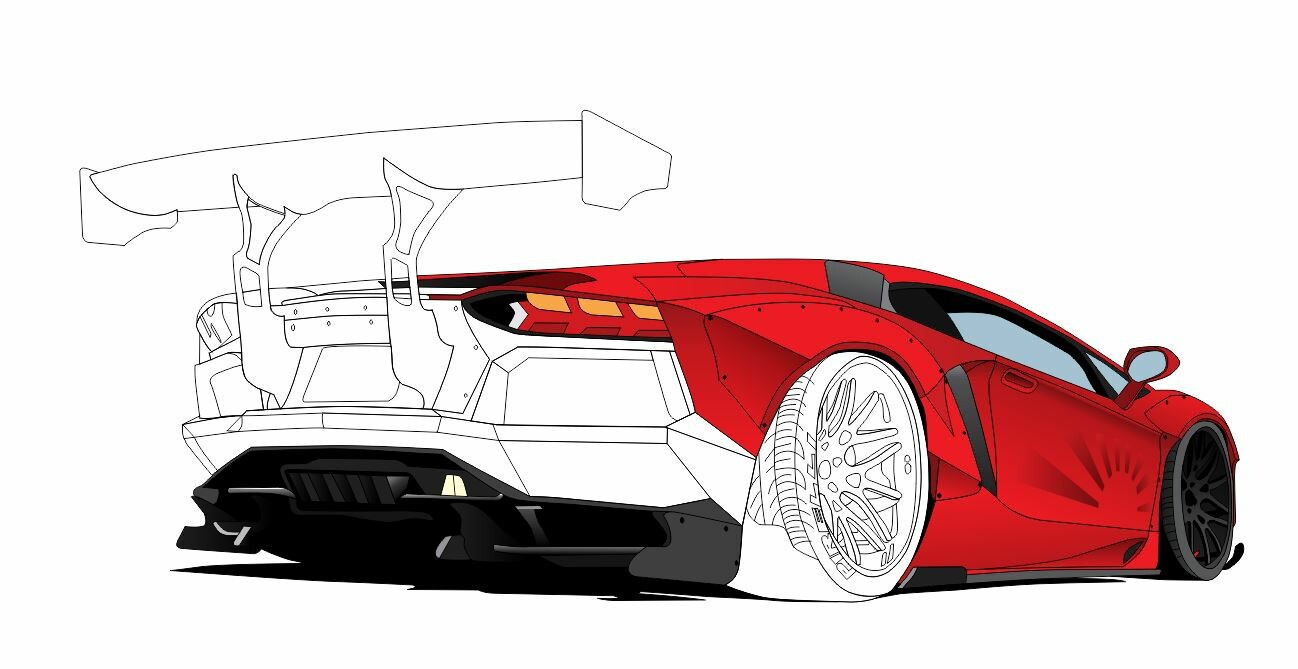 Lamborghini Aventador Drawing