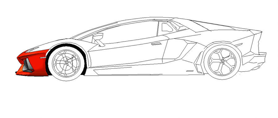 900x383 lamborghini aventador side view ms paint colored