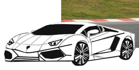 450x227 Sports Car Drawing Step