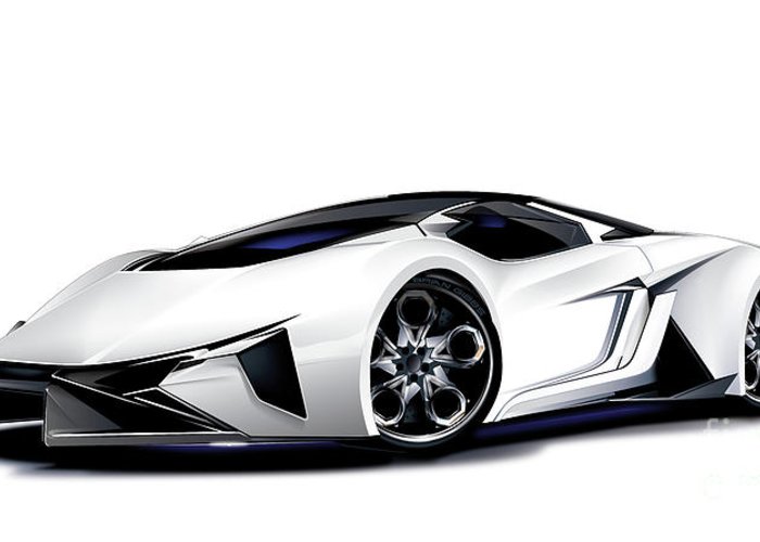 700x500 Lamborghini Greeting Card For Sale