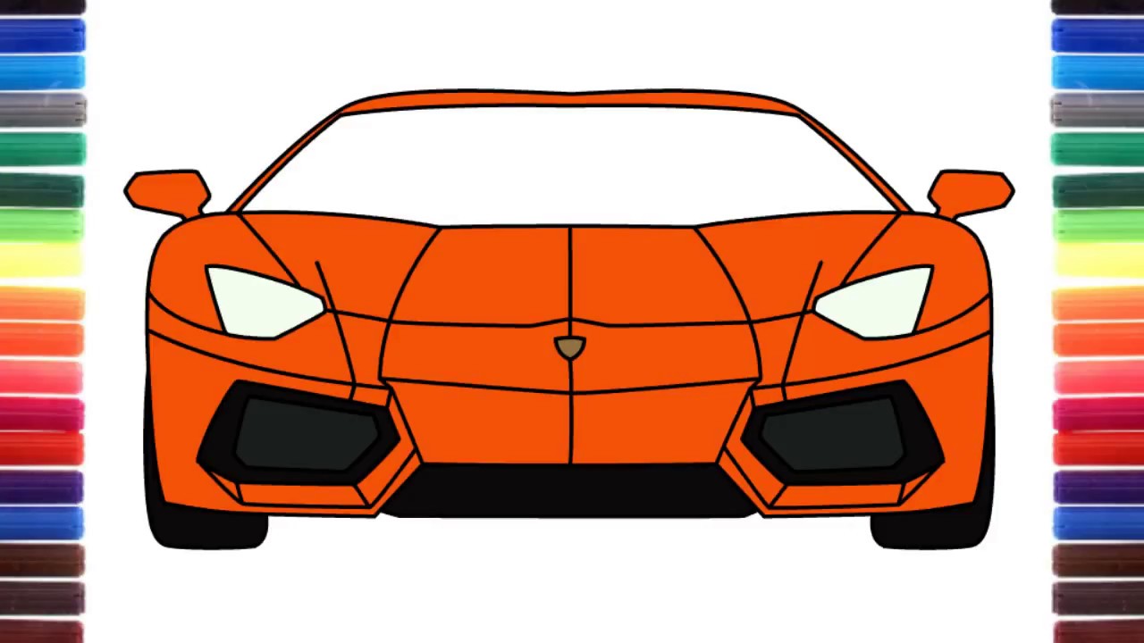 1280x720 How To Draw A Car Lamborghini Aventador Front View Step