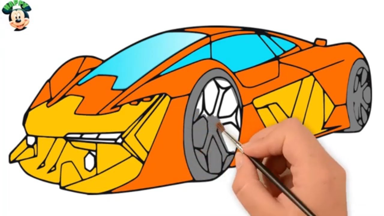 1280x720 Drawing Lamborghini Supercar