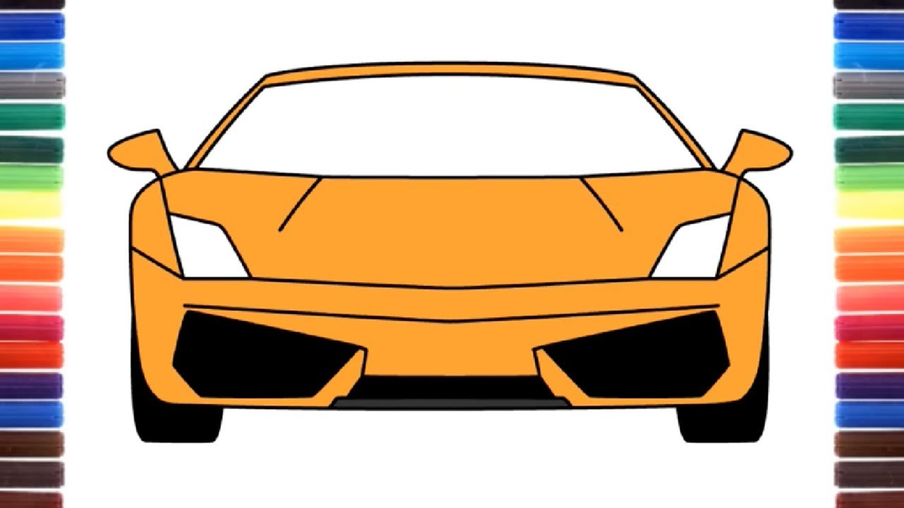 1280x720 How To Draw A Car Lamborghini Gallardo Front View