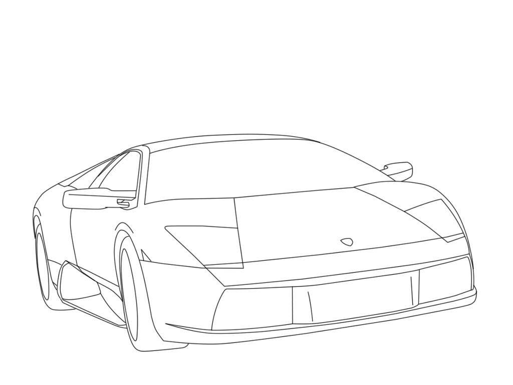 1024x768 Preschool Lamborghini Coloring Pages Aventador Side View