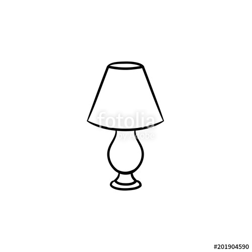 500x500 Table Lamp Hand Drawn Outline Doodle Icon A Piece Of Interior