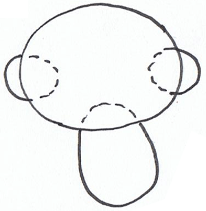 300x307 how to draw hoho monkey from kai lan step