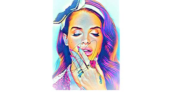 600x350 Lana Del Rey Abstract Drawing Print Poster Hand Drawn