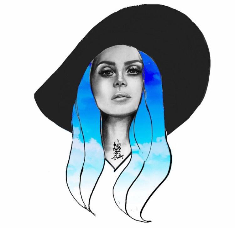 750x727 Amazing, Art, Blue, Cute, Draw, Drawing, Hair, Lana Del Rey, Love