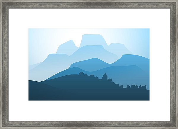 600x435 Vector Landscape Mountain Peak Horizon Travel Illustration