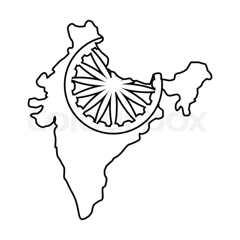 800x800 Indian Map Wheel Landmark On White Stock Vector Colourbox