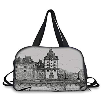 355x355 Iprint Travel Handbag,paris Decor,view From Pont Neuf