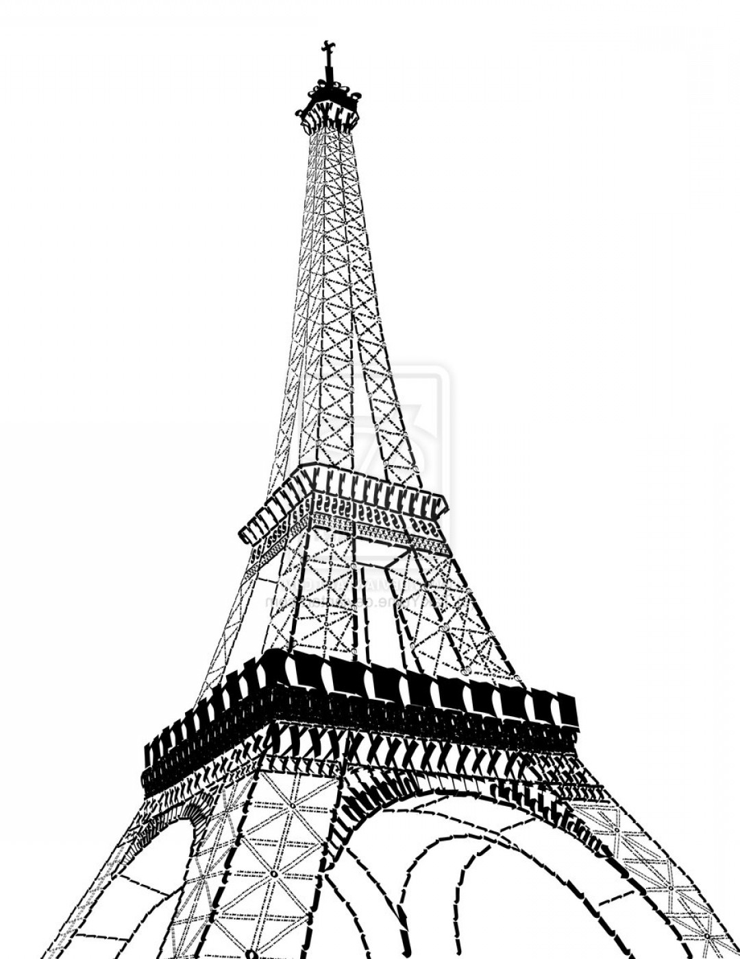 1080x1398 Awesome Cartoon Drawing Of Eiffel Tower Eiffel Tower Vector Free