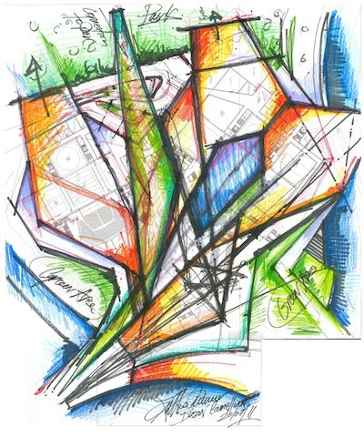 400x480 Sketch With Color Maybe For Zoning Architecture Landscape