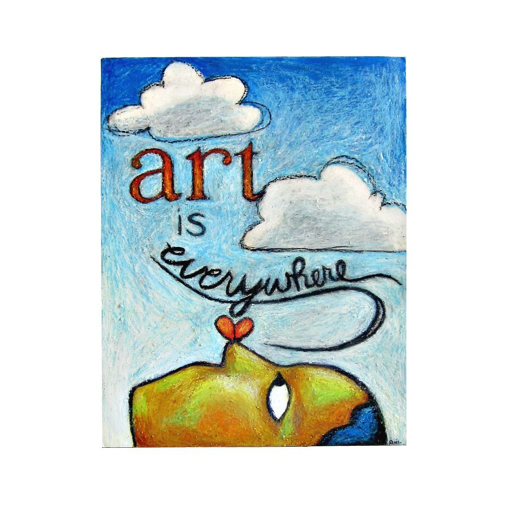 1024x1024 Drawing, Original Oil Pastel Art With Words Art Is Everywhere