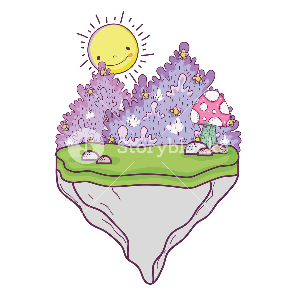 1000x1000 Beautiful Landscape Scene Icon Vector Illustration Design Royalty