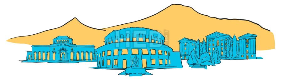 900x253 Yerevan Armenia Coloured Panorama Armenia Yerevan Armenia