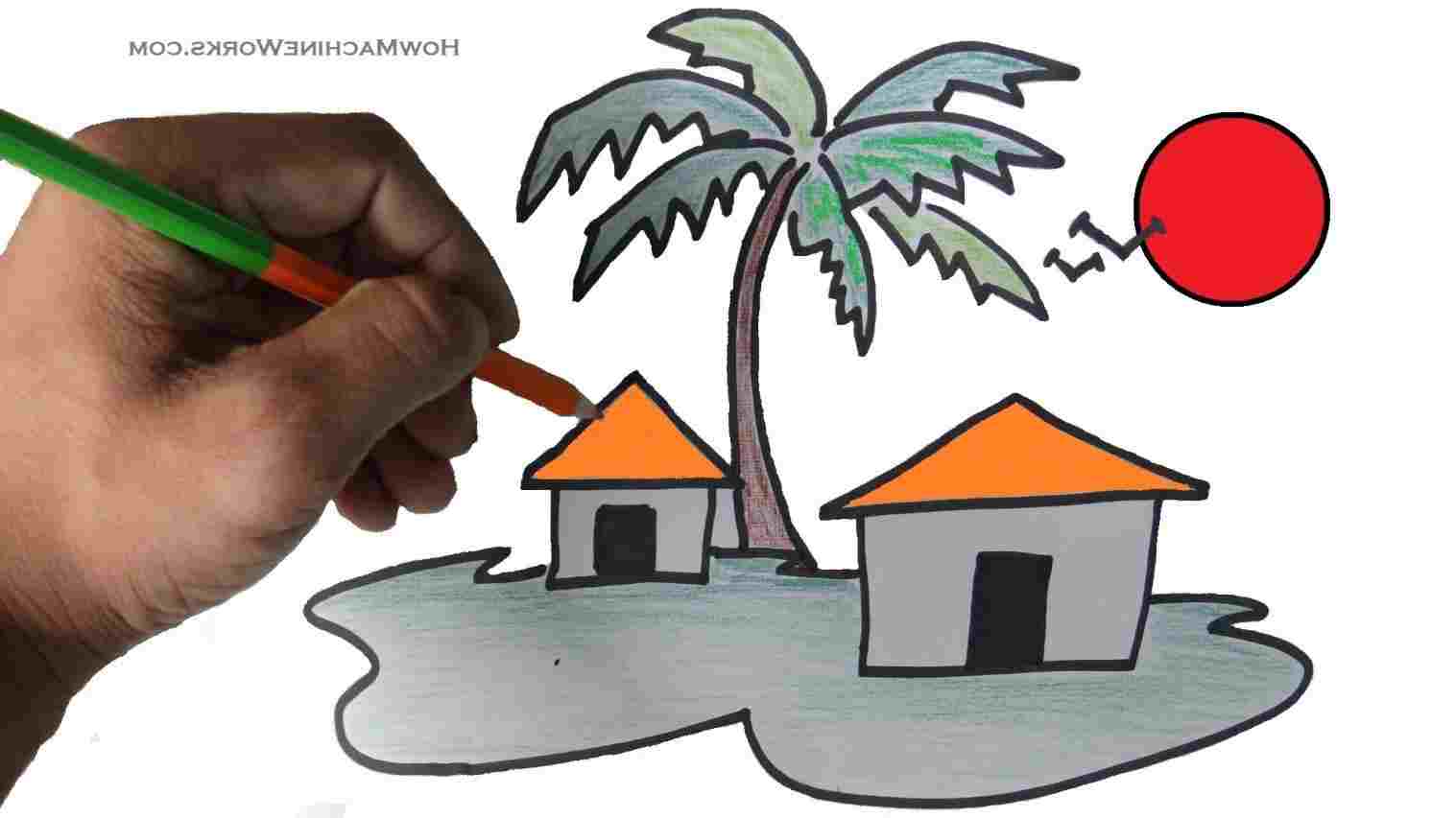 1517x853 Easy Landscape Drawing For Children