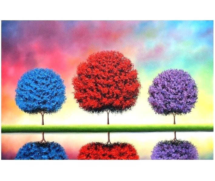 709x598 Pom Trees Painting Easy Landscape Drawing Mountain Drawing Example