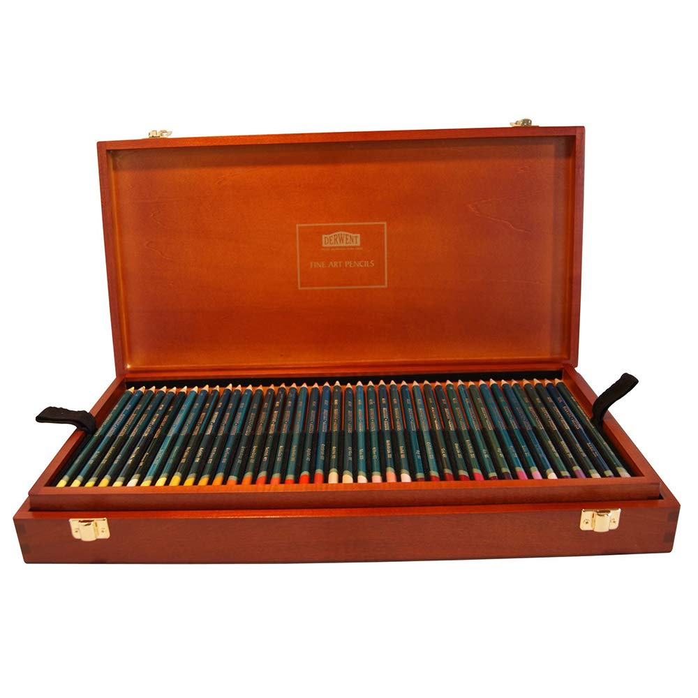 1000x1000 Derwent Artists Colored Pencils, Core, Wooden Box