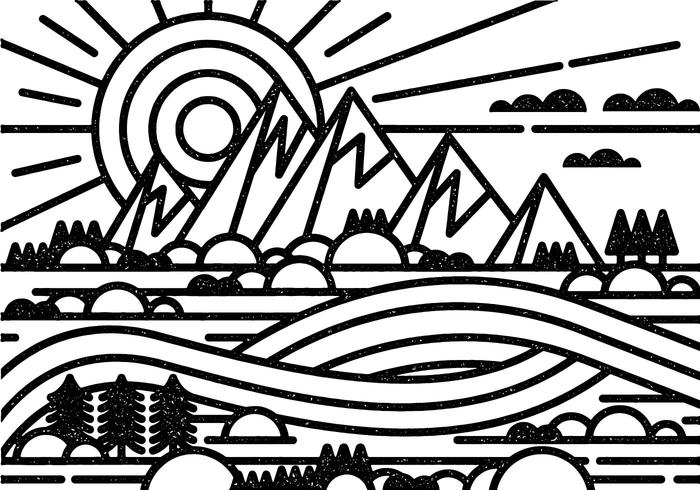 Landscape Line Drawing | Free download on ClipArtMag