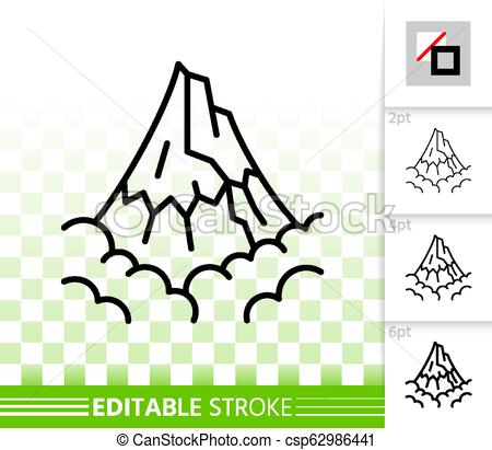 450x411 Mountain Simple High Mount Black Line Vector Icon Mountain Thin