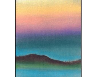 340x270 Irishman's Point Original Pastel Landscape Drawing