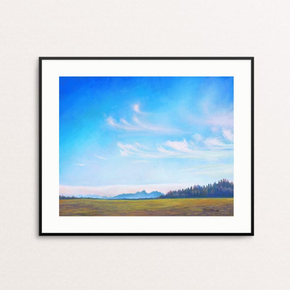 570x570 Landscape Painting Art Print Mountain Print Print Etsy