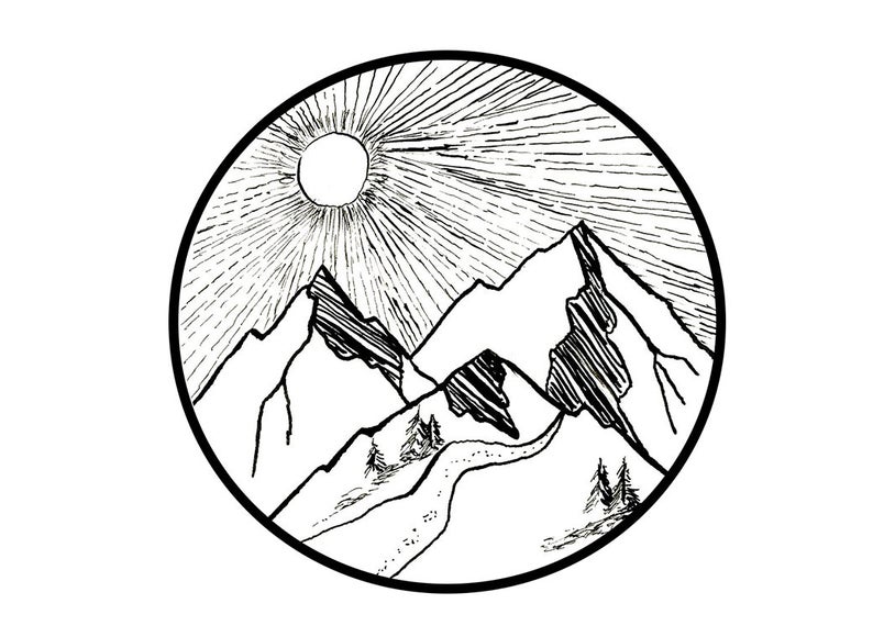 794x580 Mountain Landscape Pen And Ink Colorado Art Mountains Etsy