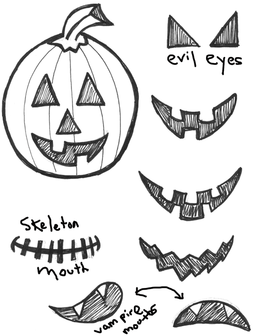 500x659 How To Draw Jack O'lanterns And Pumpkins With Easy Step