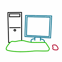 250x250 Drawing A Cartoon Computer How To Drawkid Art Drawings