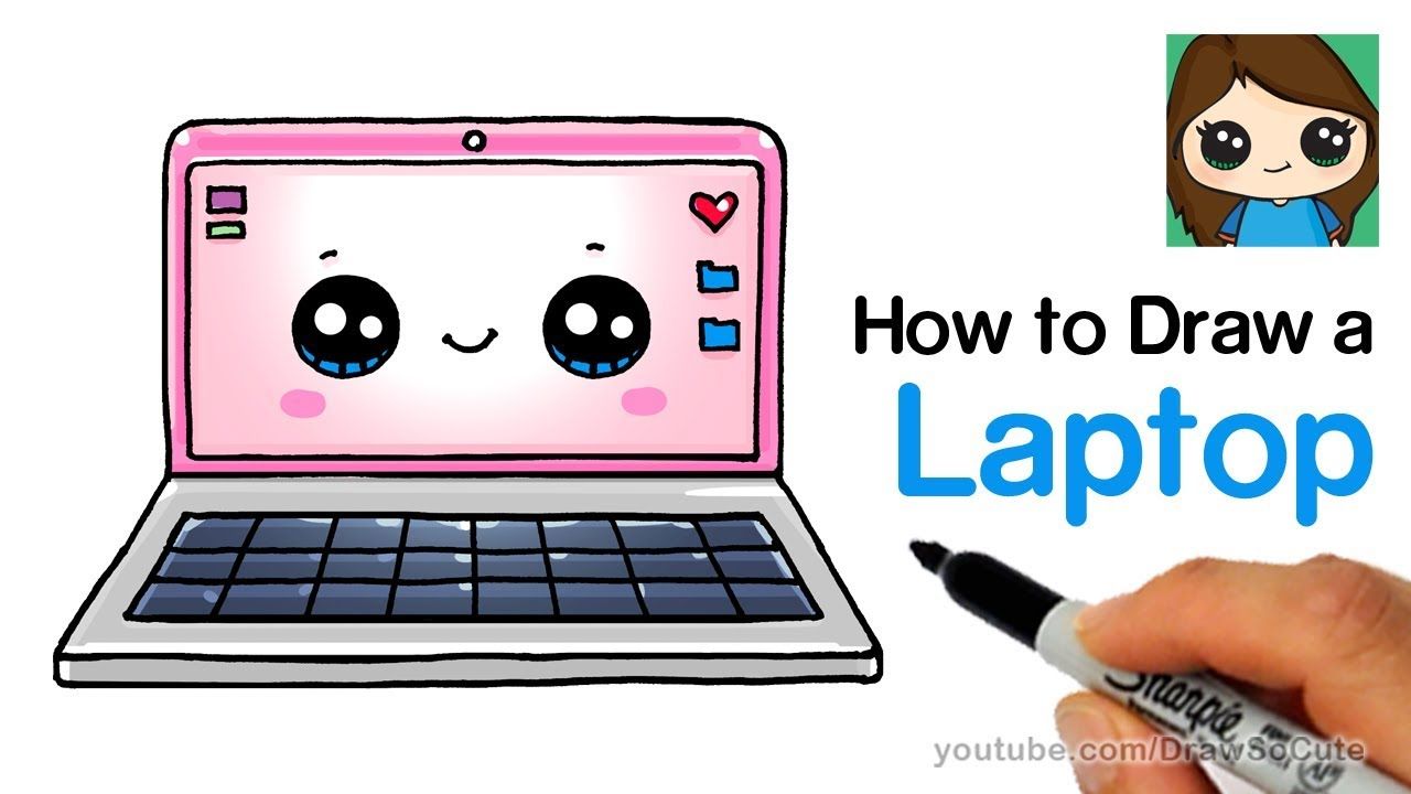 1280x720 How To Draw A Laptop Computer Easy And Cute