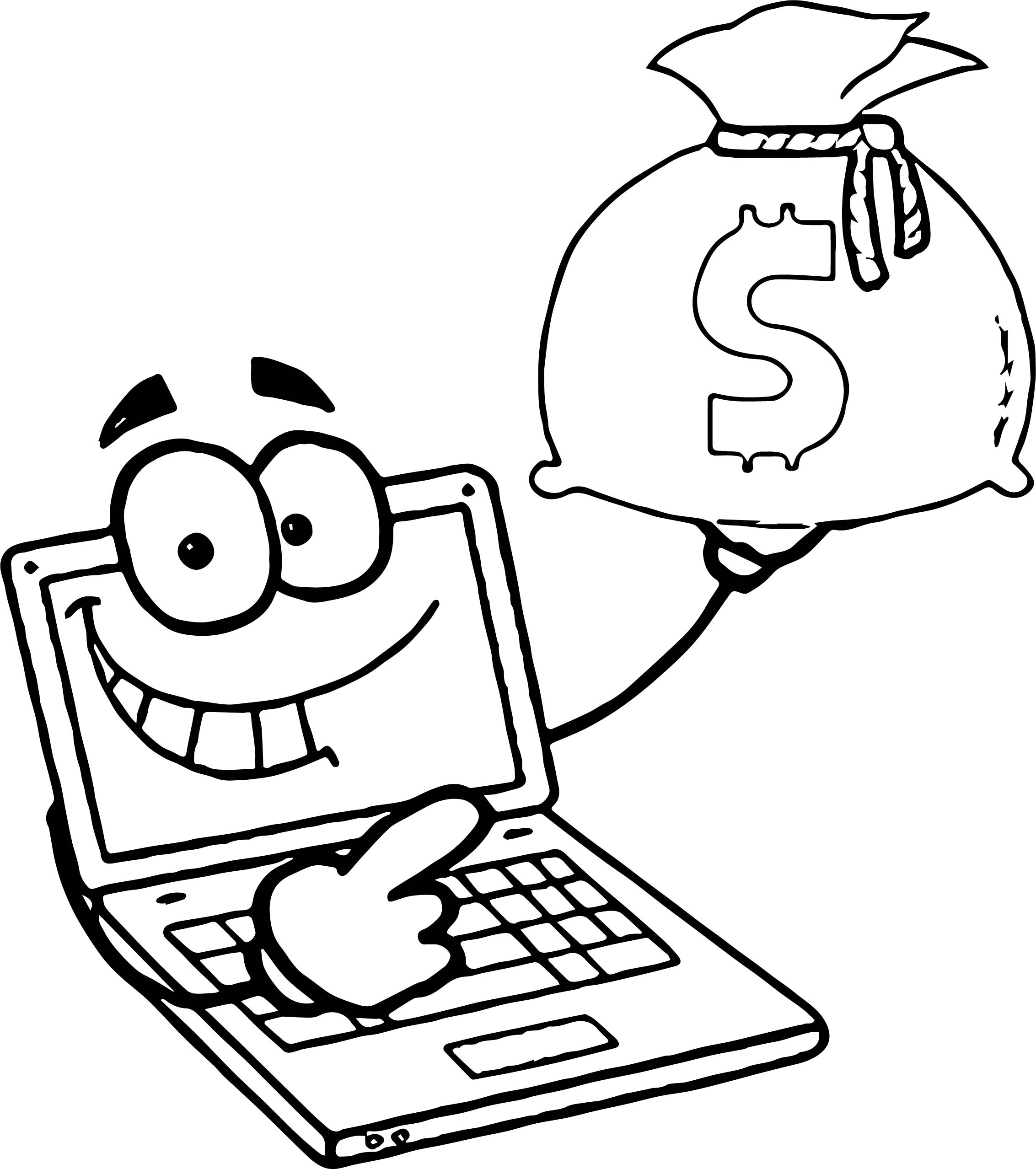 2265x2556 Making Money With Your Computer Laptop Computer With A Sack