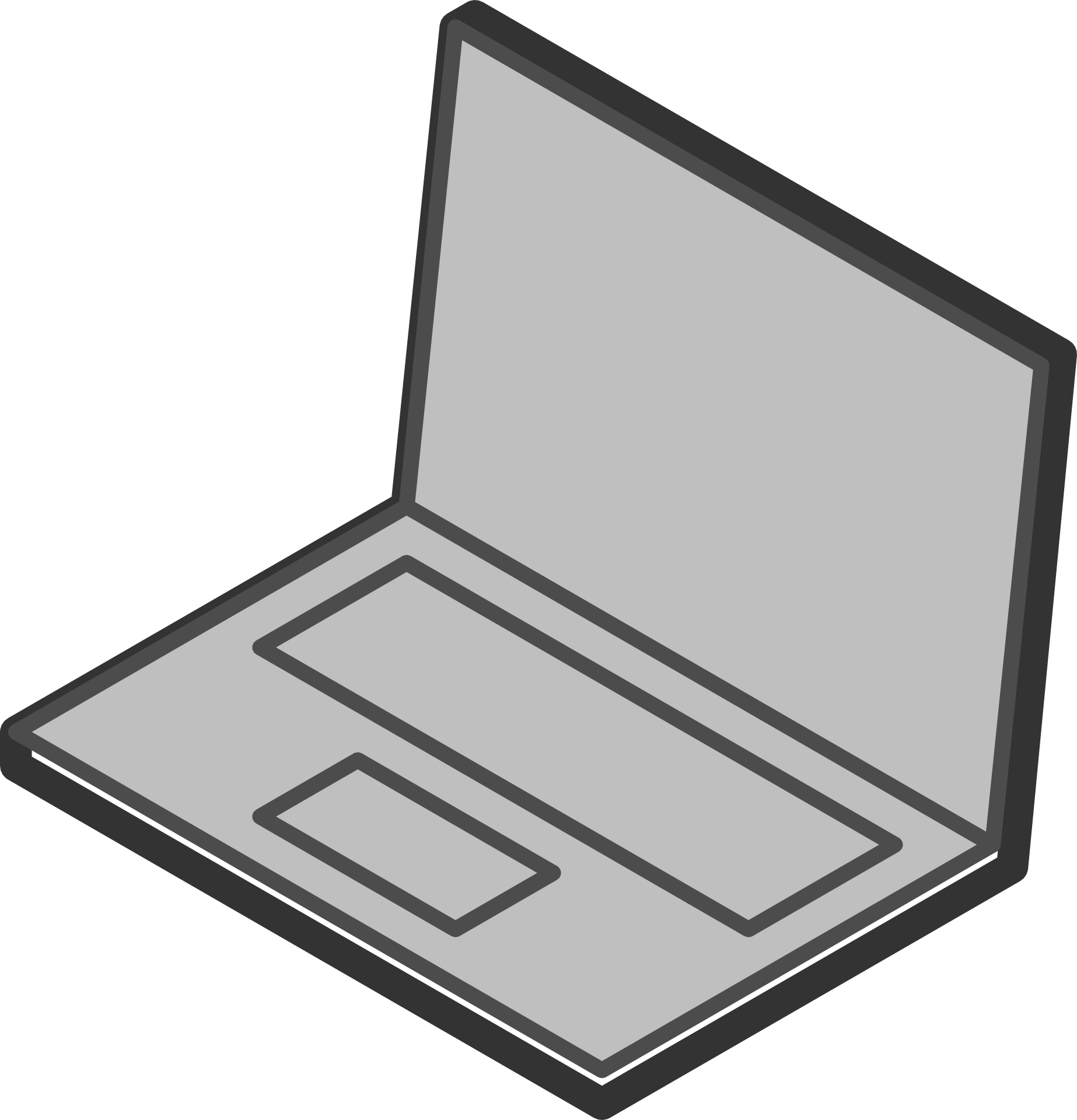 1846x1920 Drawing Of A Grey Blank Laptop Free Image
