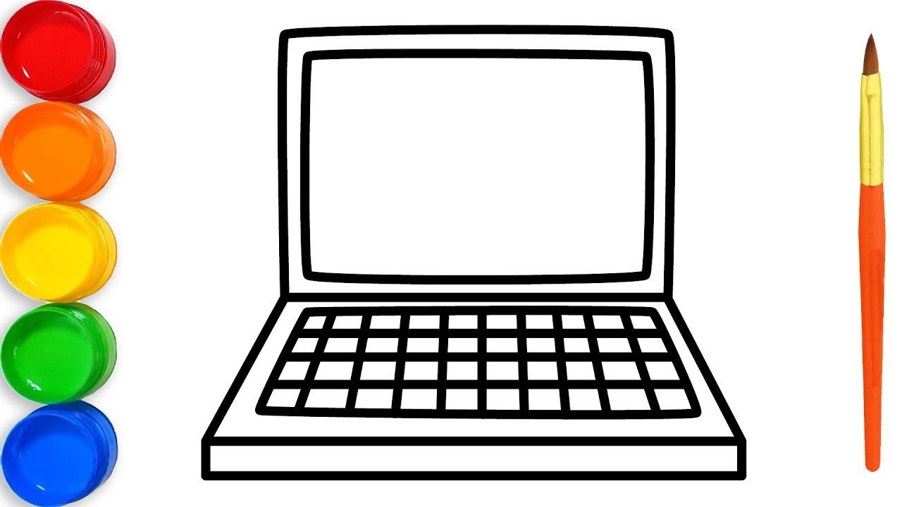 1280x720 Laptop Coloring Drawing For Kids Toy Art Fun Draw Coloring