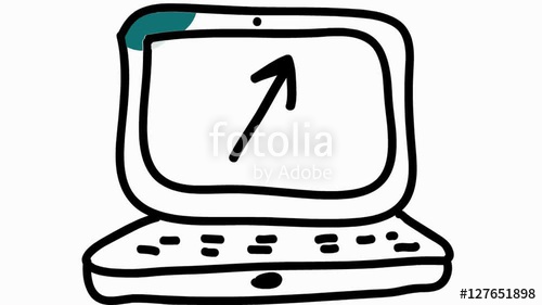 500x281 Laptop Arrow Up Line Drawing Animation Transparent Background