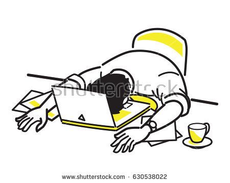 450x358 Vector Illustration Character Of Tired Businessman Sleeping